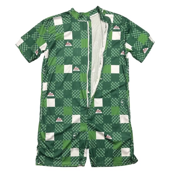 Coors Light Phoenix Waste Management Open Green Plaid Romper M Golf Birds Nest - Picture 3 of 8